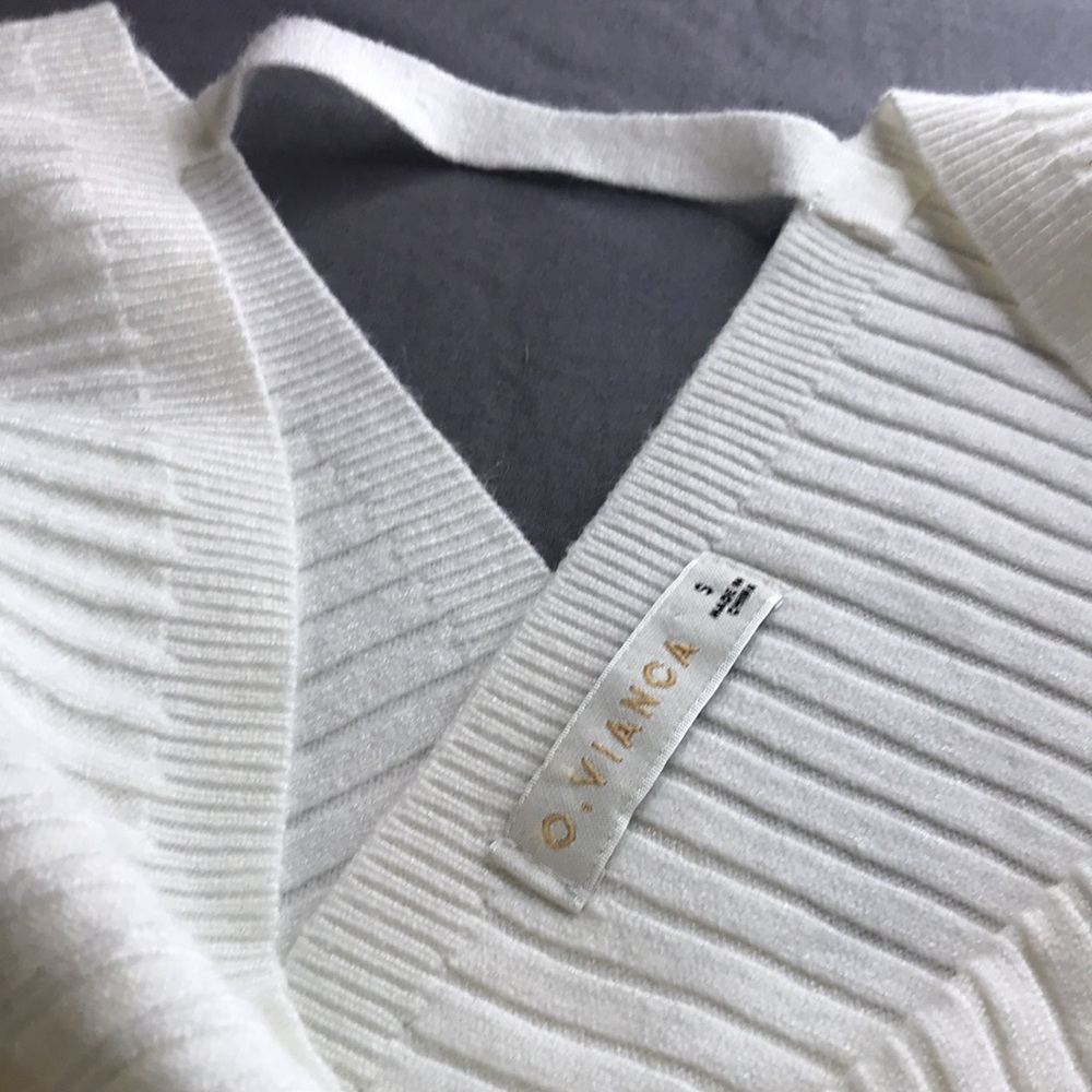 O. Vianca Off White Long Sleeves Sweater Dress Size S View 3